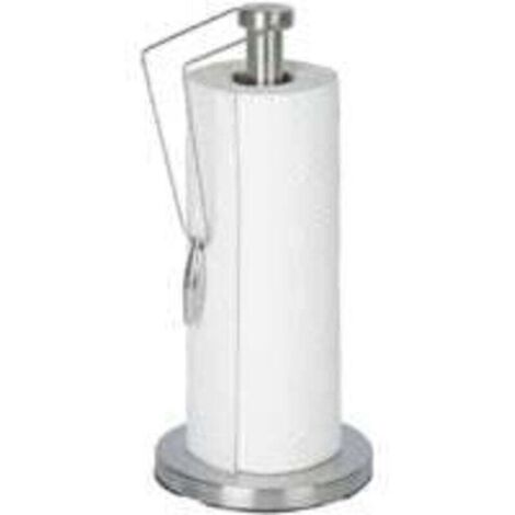 Portarrollos de papel, portarrollos vertical con asa, acero inoxidable, Ø 15x33 cm, plata mate