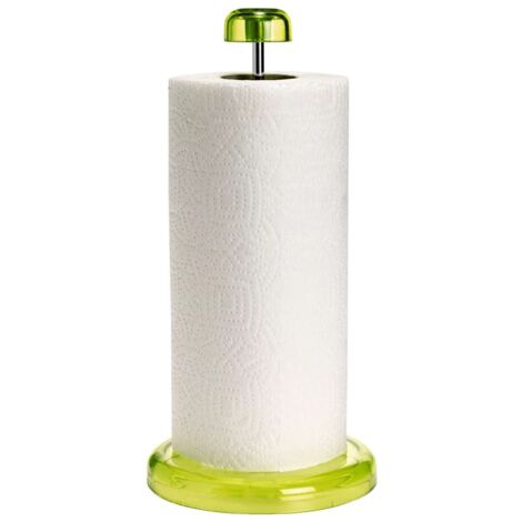Portarrollos de papel portátil, fácil carga y descarga de rollos de papel, apto para baño y cocina, verde translúcido, 14x14x28,5cm