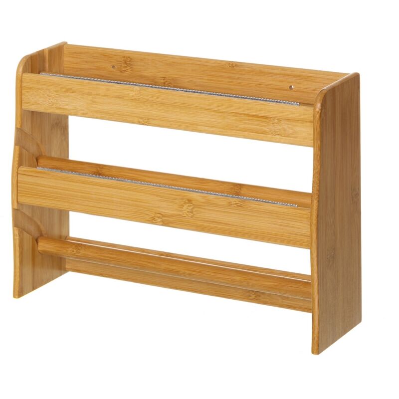 

Portarrollos de pared marrón nórdico de bambú de 36x10x26 cm