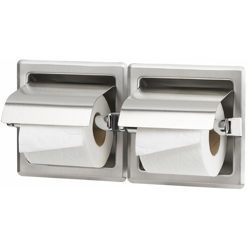 

AIE320CS Portarrollos doble con tapa empotrable acero mate - Mediclinics