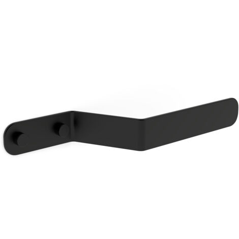 Portarrollos para baño fabricado en acero y acabado negro mate  Peso máx.: 0,5kg Medidas 23x3x6,8cm Incluye  tornillos y tacos para su fijación a la pared