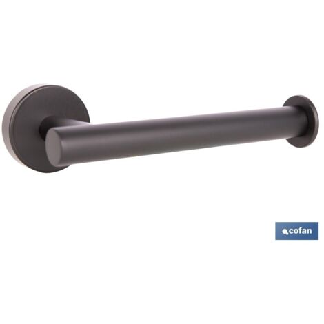 PORTARROLLOS/TOALLERO NEGRO MATE DE ACERO CON DISEÑO REDONDO GAMA RIBEIRA 16,5 X 8 X 5 CM