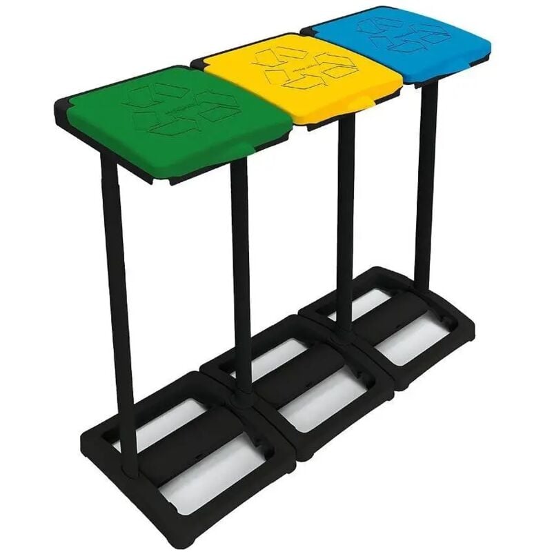 Portasacco per Raccolta Differenziata a 3 Scomparti 97x36x80 cm