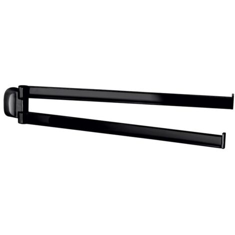 Portasalviette a snodo da muro in acciaio inox e Cromall ST23 Gedy serie STELVIO Nero Opaco