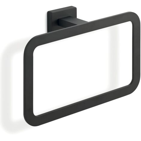 Portasalviette ad anello da muro in acciaio inox e Cromall 4470 Gedy serie ATENA Nero Opaco