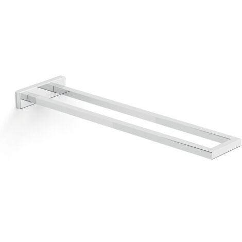 Portasalviette fisso a 2 braccia da muro in ottone, alluminio e Cromall A022 Gedy serie ELBA Cromato