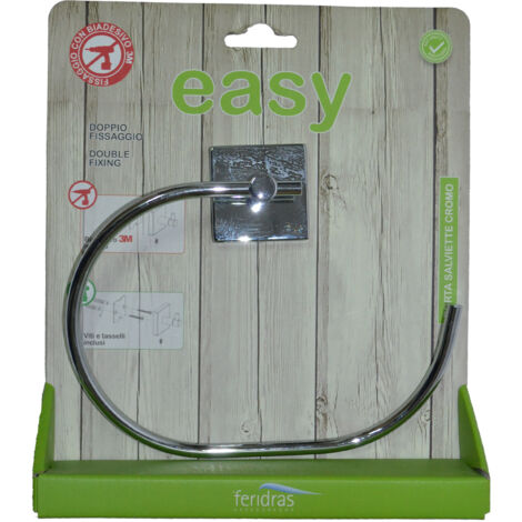 Portasalviette porta salviette easy cromo 5x20x18cm arredo bagno 959005 feridras