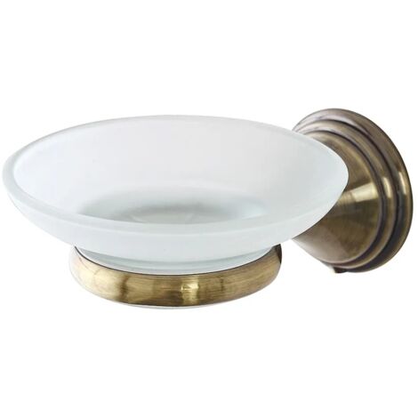 Portasapone a muro in acciaio finitura bronzo Iris