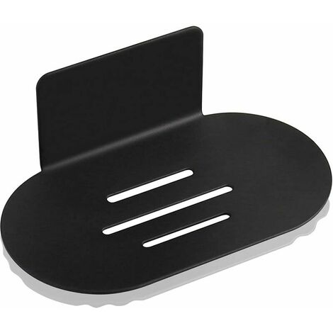 Portasapone adesivo a parete, portasapone per doccia in acciaio inossidabile senza perforazione per bagno cucina per riporre spazzole di spugna di sapone (nero)
