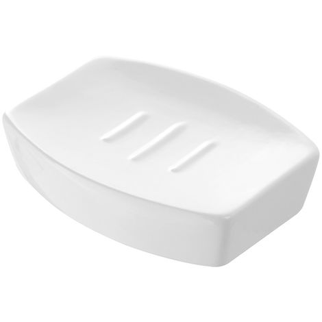 Portasapone bagno bianco d'appoggio in ceramica