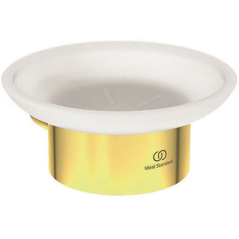 Portasapone CONCA tondo, con supporto a muro oro spazzolato IDEAL STANDARD