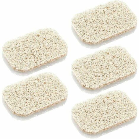 Portasapone da 5 pezzi, accessorio portasapone per bagno/cucina, portasapone da 7,5x11,3x0,8 cm, facile da pulire e rispettoso dell'ambiente (beige, ellissi),