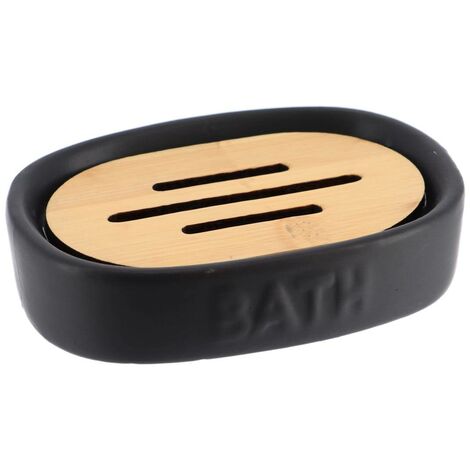 Portasapone da bagno in dolomite - bambù nero - Tendance
