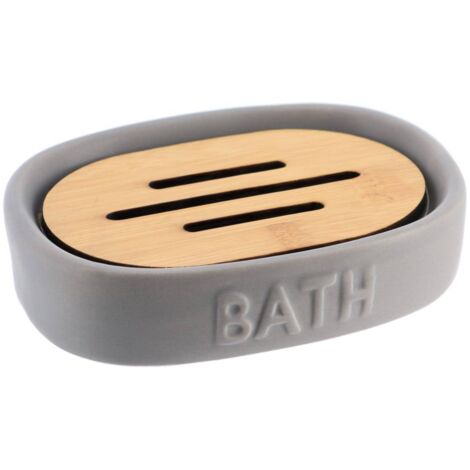 Portasapone da bagno in dolomite - grigio bambù - Tendance