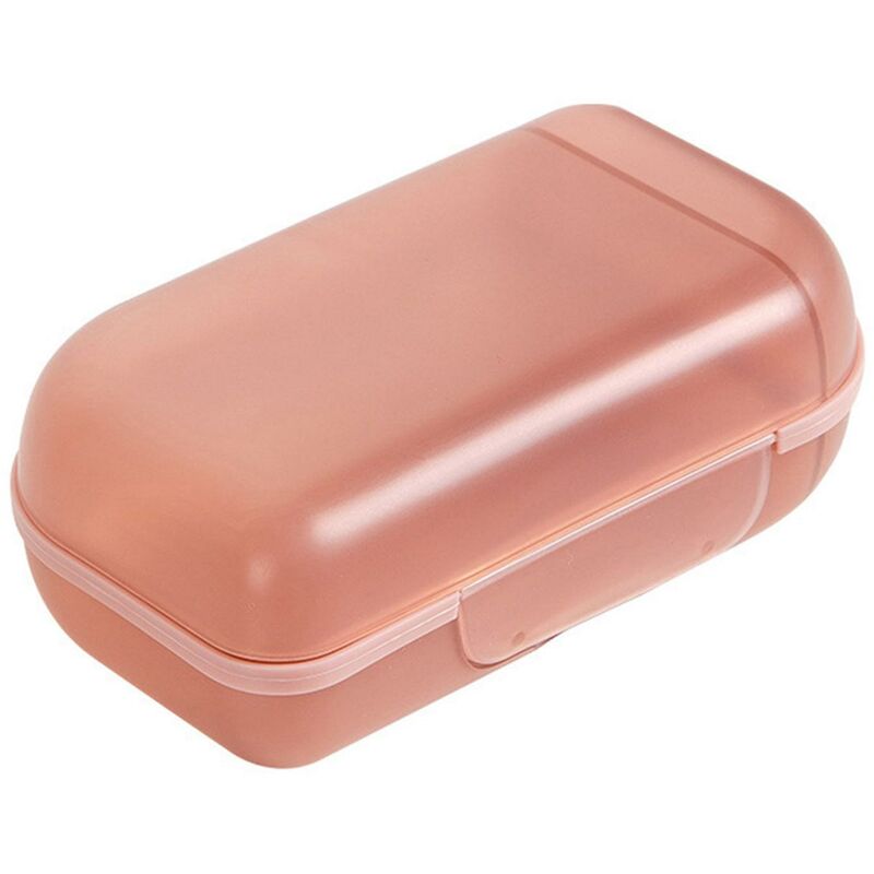 Image of Fortuneville - Portasapone da bagno portatile da viaggio in plastica multi-griglia da bagno per uso domestico, rosa loto