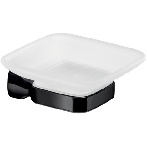 Portasapone da muro in acciaio inox e Cromall ST11 Gedy serie STELVIO Nero Opaco
