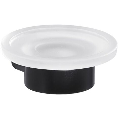 Portasapone da parete in ottone nero opaco e vetro modello pirenei dim. cm (lxpxh): 10,8Ã—11,1Ã—4,2  - nero opaco GEDY