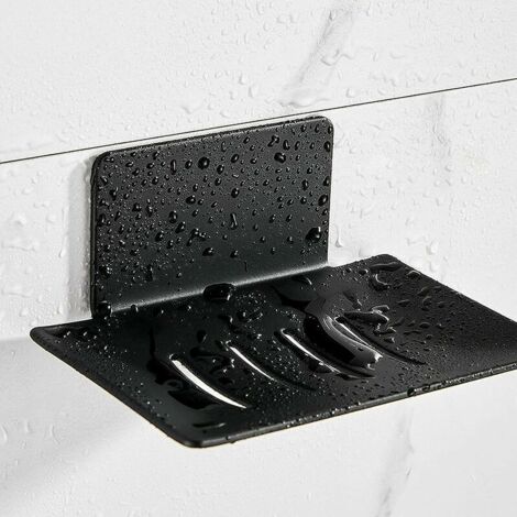 Portasapone da parete, non necessita di foratura, portasapone per doccia in acciaio inox, portasapone autoadesivo in acciaio inox per riporre spugne, spazzole e sapone (nero)