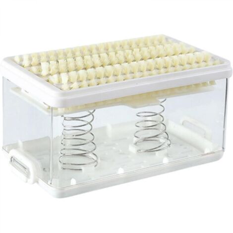 Portasapone da viaggio, scatola per sapone, porta sapone per bucato con spazzola, scolapiatti trasparente, porta sapone portatile per bucato con coperchio e spazzola in schiuma.