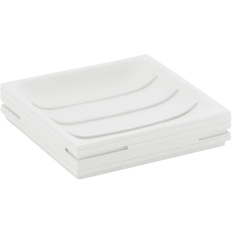 Portasapone d'appoggio in resina QU11 Gedy serie QUADROTTO Bianco