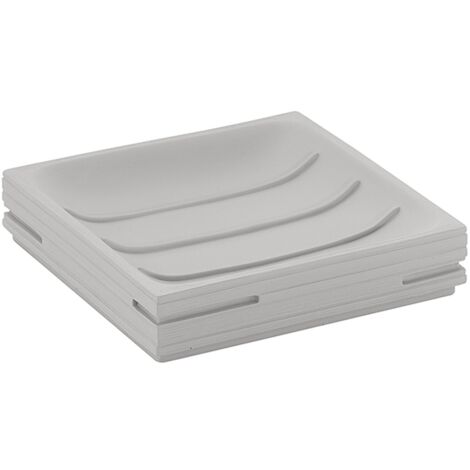 Portasapone d'appoggio in resina QU11 Gedy serie QUADROTTO Grigio