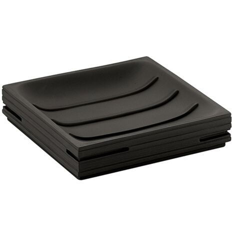 Portasapone d'appoggio in resina QU11 Gedy serie QUADROTTO Nero