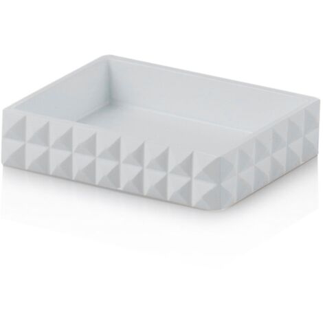 "Portasapone GEOMETRIC in resina bianca"