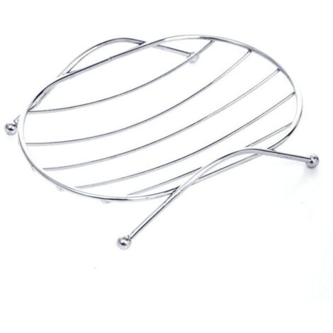 Portasapone in acciaio inox, colore argento, 12 cm x 8 cm x 2 cm, portasapone da bagno con sistema di drenaggio.
