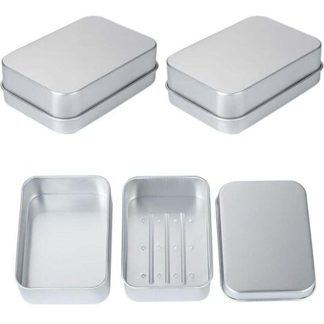 Portasapone in alluminio da 3 pezzi, portasapone in alluminio con piastra di scarico, portasapone da viaggio per riporre il sapone a casa e in viaggio, impermeabile e resistente al calore