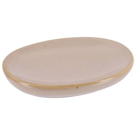 Portasapone in gres laccato - beige - Tendance