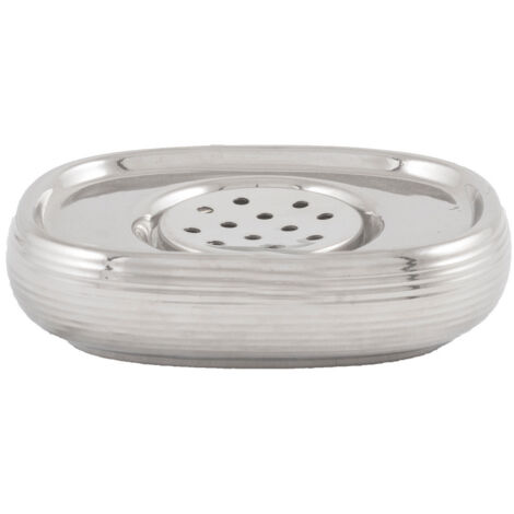 Portasapone in gres porcellanato glamour argento Cleo 1436 AWD INTERIOR