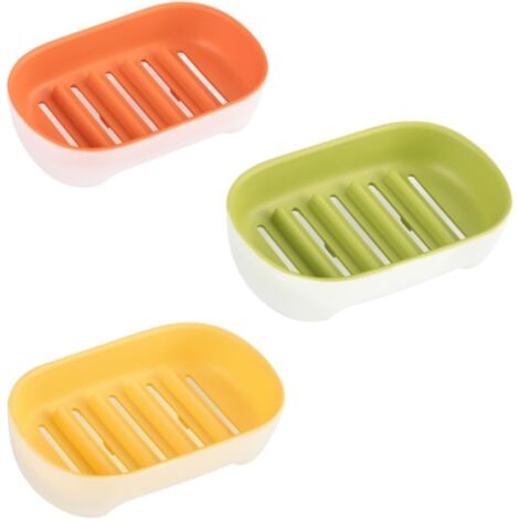 Portasapone in plastica a doppio strato dal design creativo, adatto sia per il bagno che per la cucina.