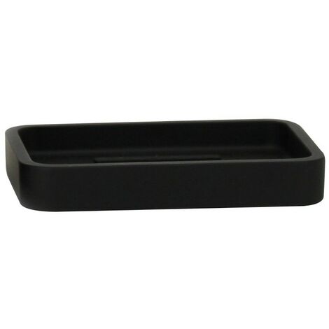 Portasapone in poliresina nera - serie Onice