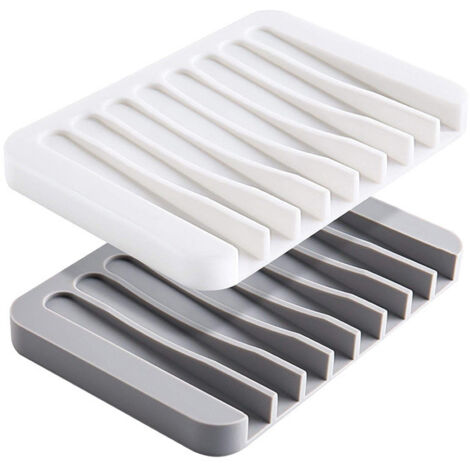 Portasapone in silicone per doccia, 2 pezzi (bianco e grigio) per bagno e cucina