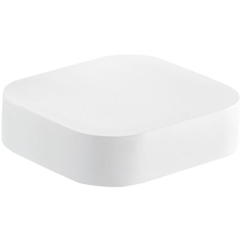 Portasapone inamovibile da muro in ottone, acciaio inox e Cromall 3212 Gedy serie OUTLINE Bianco Opaco