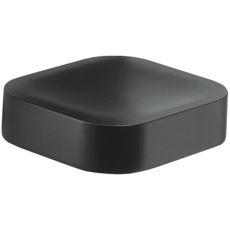 Portasapone inamovibile da muro in ottone, acciaio inox e Cromall 3212 Gedy serie OUTLINE Nero Opaco
