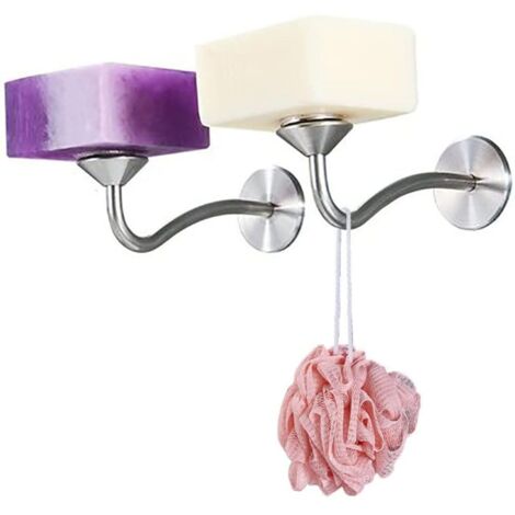 Portasapone magnetico in acciaio inox con scolapiatti per il bagno.