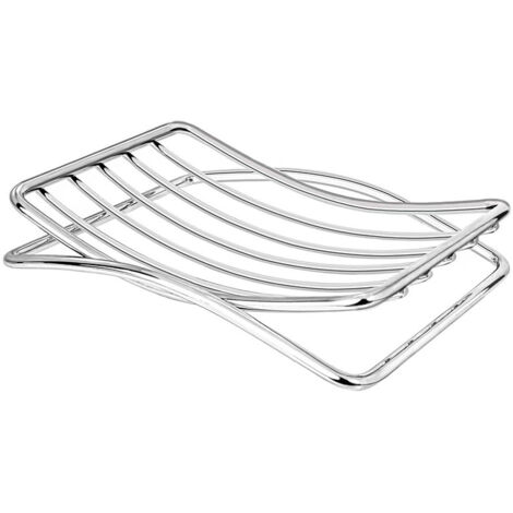 Portasapone minimalista e creativo in acciaio inox dalle linee curve, a forma di striscia - argento
