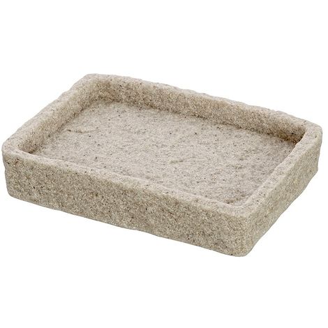 Portasapone Moderno In Resina Beige D Appoggio Effetto Pietra