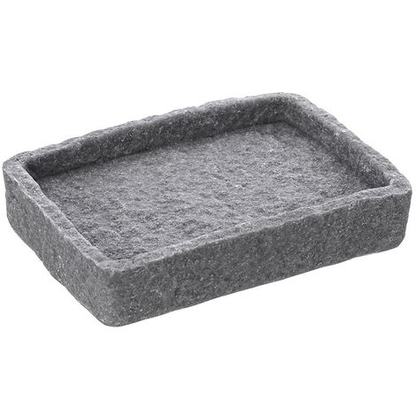 Portasapone Moderno In Resina grigio D Appoggio Effetto Pietra
