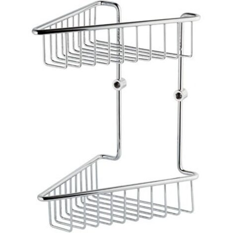 PORTASAPONE-OGGETTI ANGOLARE DOPPIO IN OTTONE LxHxP -190x305x195 mm