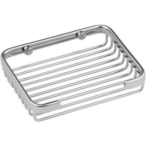 PORTASAPONE RETTANGOLARE IN OTTONE CROMATO LUNGHEZZA CM 20 LxHxP -205x30x115 mm
