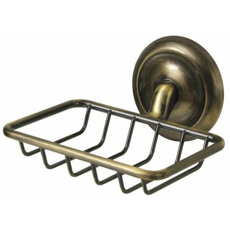 Portasapone traforato Deco, colore ottone anticato