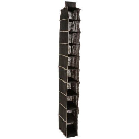 Portascarpe x10 da appendere nero  - 5five