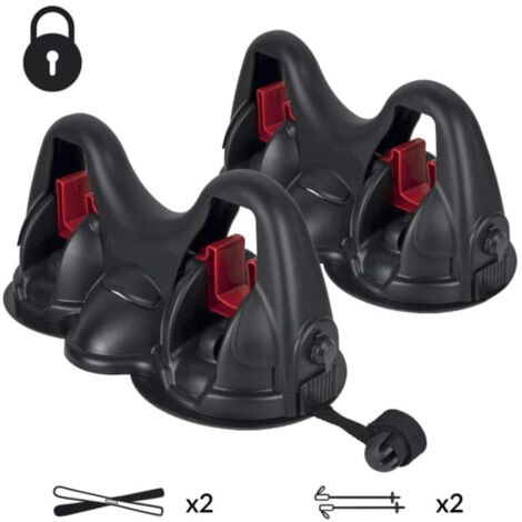 PORTASCI MAGNETICO PER 2 SCI SKI TETTO AUTO CHIUSURA ANTIFURTO UNIVERSALE 042 dc
