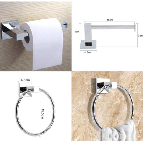 portasciugamani, 15,7 cm, neri satinati, rotondi, in acciaio inox, da parete, per cucina e bagno.