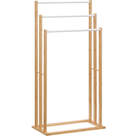 PORTASCIUGAMANI A 3 SBARRE IN BAMBÙ DESIGN LEGGERO E PORTATILE 48X25.8X94 CM