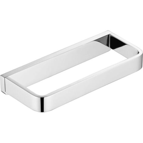 Portasciugamani ad anello quadrato, ottone massiccio con finitura cromata lucida, per cucina e bagno, accessori da parete, 20 cm