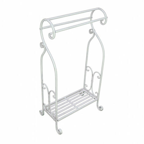 Portasciugamani Clarence 37x33x90 h cm in Acciaio Bianco