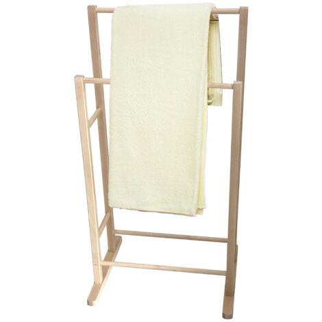 PORTASCIUGAMANI CON 2 ASTE D'APPOGGIO IN LEGNO DI FAGGIO 41 X 31,5 X H80 CM
